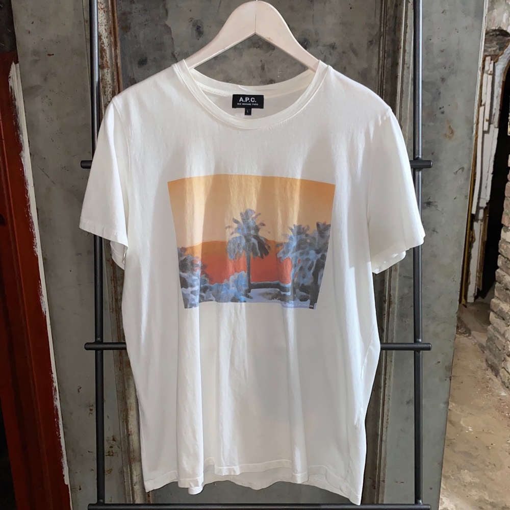 A.P.C White Sunset Tee Shirt T-Shirt